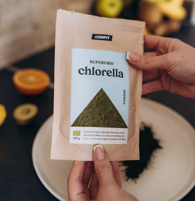 ICONFIT ekologiški chlorelos dumbliai (125g)