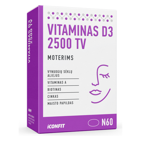 ICONFIT D3 vitaminas 2500 IU (90 kapsulių)