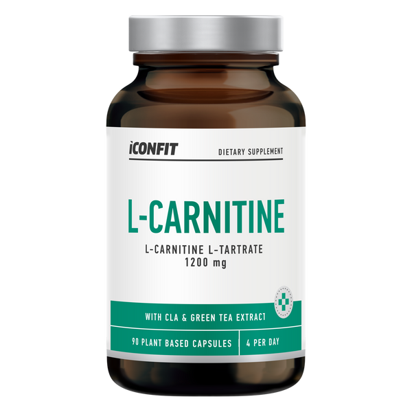 ICONFIT L-karnitinas su CLA ir žaliąja arbata (90 kapsulių)